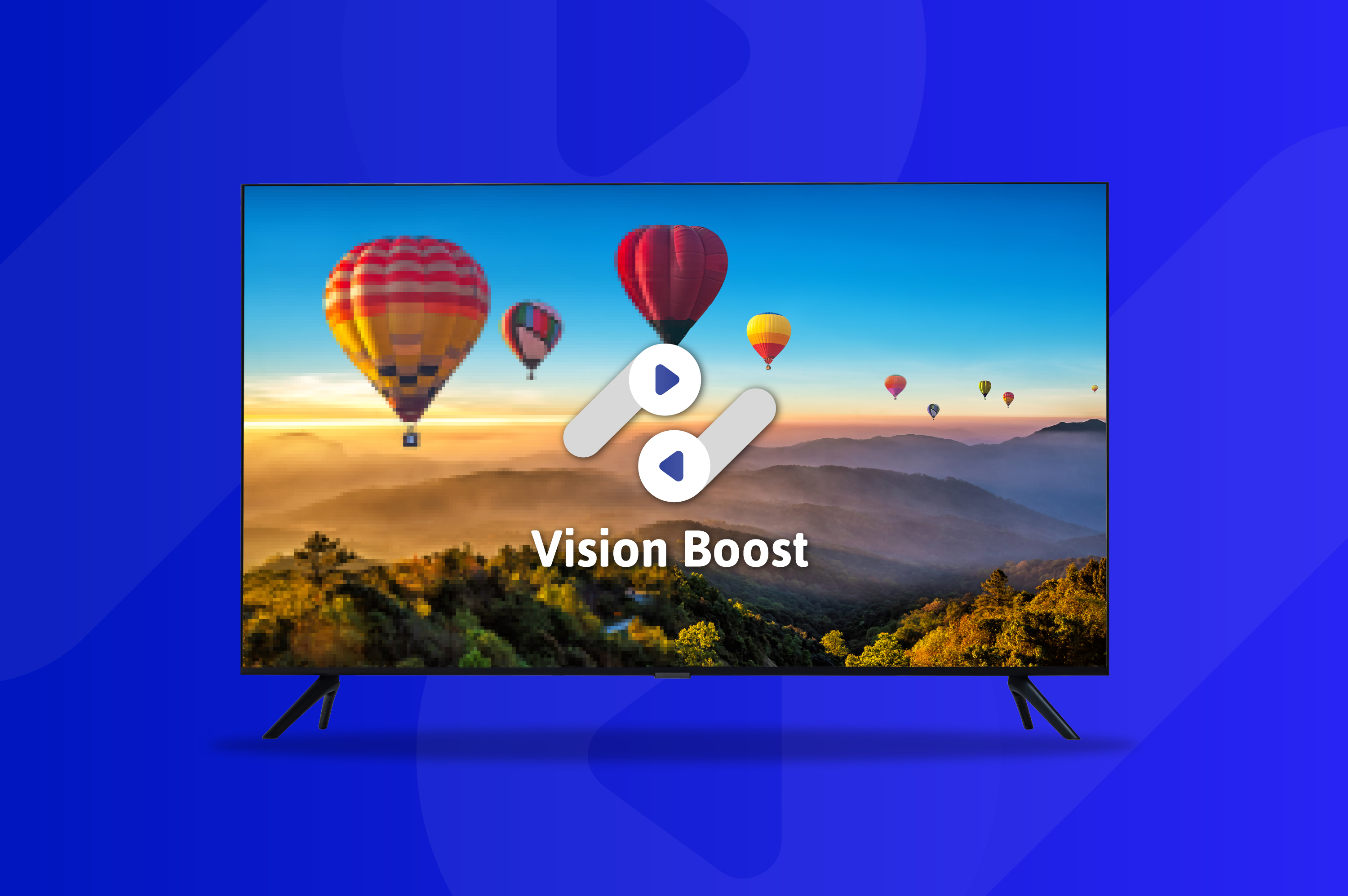TV with enhanced image and Vision Boost logo